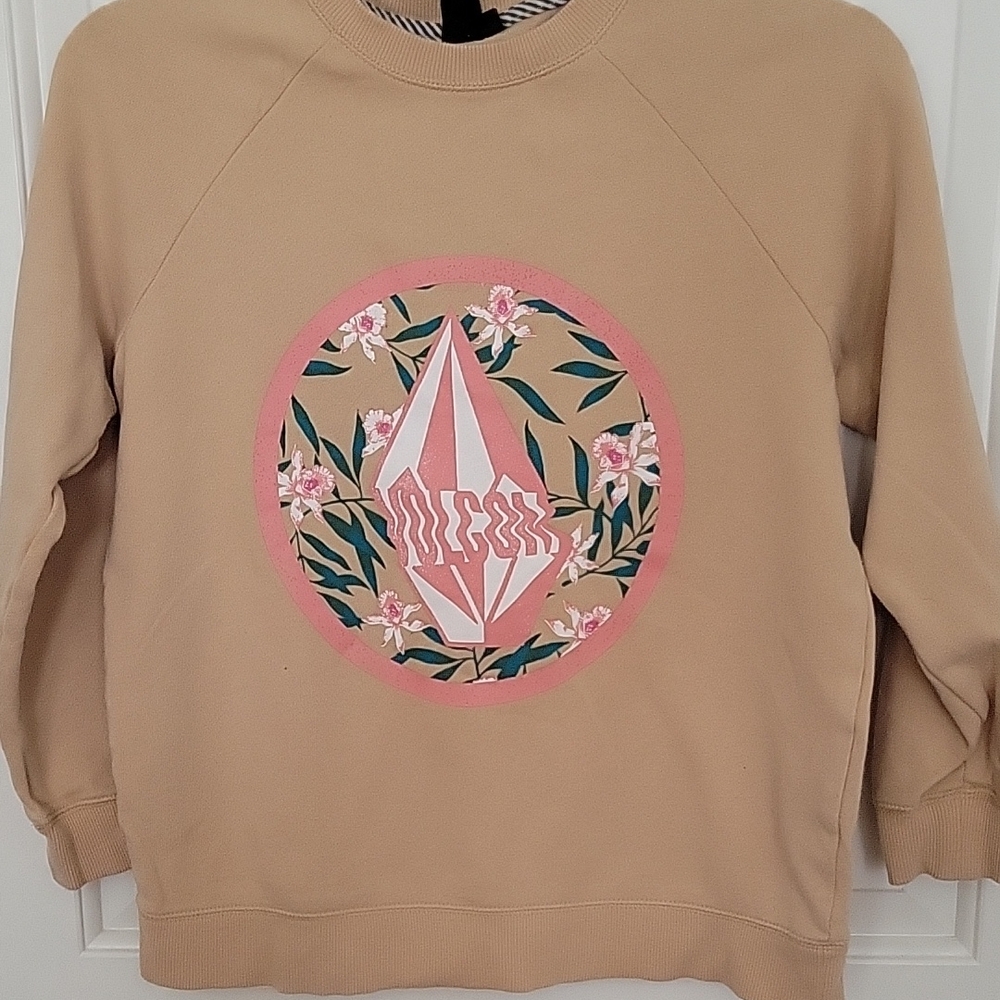 Girls Volcom Beige Graphic Sweatshirt